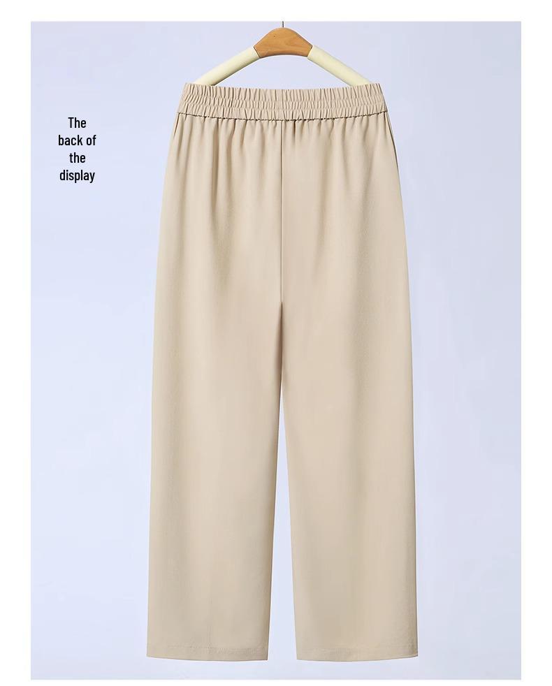 Summer 2026 Mom's Wide-Leg Drape Pants - Lightweight, Loose, Straight-Leg for Middle-Aged and Elderly Women