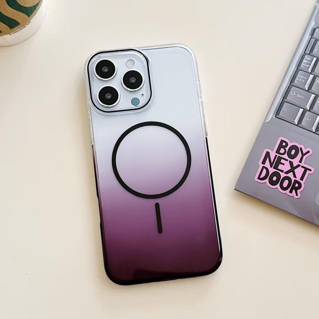 

Персонализированный градиент, подходящий для iPhone16Pro, чехол для мобильного телефона, тонкий круглый, с магнитной присоской, для Apple 15/14, полный комплект, защитный чехол от падения Apple 16Plus