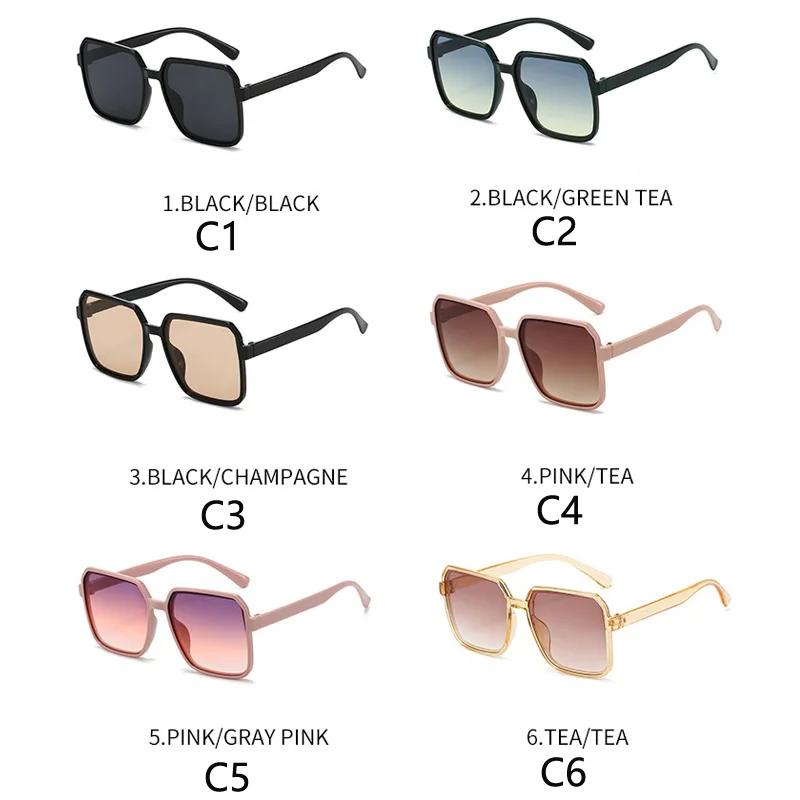 1/2PACK Black Square Oversized Sunglasses Women Big Frame Sun Glasses Unisex Gradient Hip Hop Shades