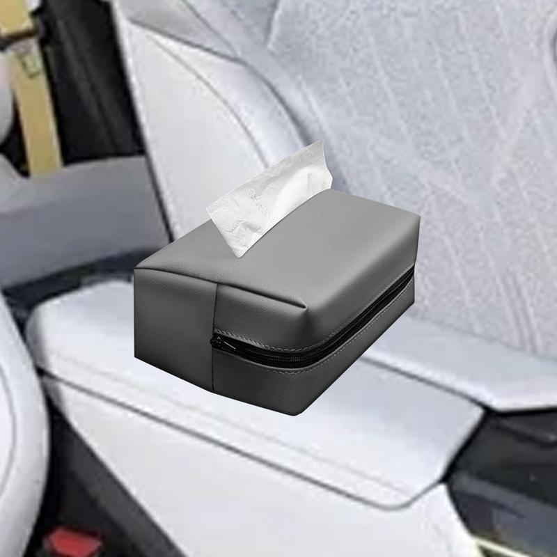 PU-Leder Auto-Taschentuchhalter Auto PU-Leder Serviettenhalter Reißverschluss Tissue-Aufbewahrungswerkzeug Für Auto-Kopfstütze Armaturenbrett Armlehne