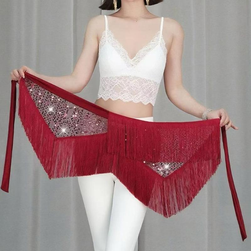 Sequins Fringe Hip Scarf Fashion Belly Dance Accessory For Various Occasion And Enhancing Comfort Features