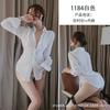 New sexy underwear women's chiffon sexy temptation white shirt uniform passion temptation home clothes 1184