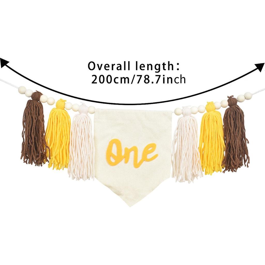 Boho 1st Birthday Party Decoration Banner Photo Prop for Girl Baby Shower Pink Wall Hangings Decorative for Kids Bedroom Gift