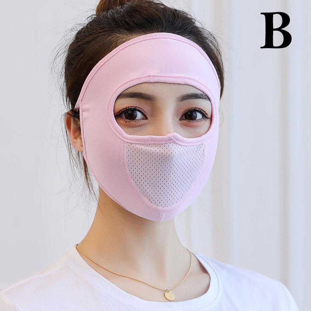 Summer Sunscreen Ice Silk Mask Sun Protection Anti-UV Thin Breathable Dustproof Outdoor Cycling Full Face Coverage