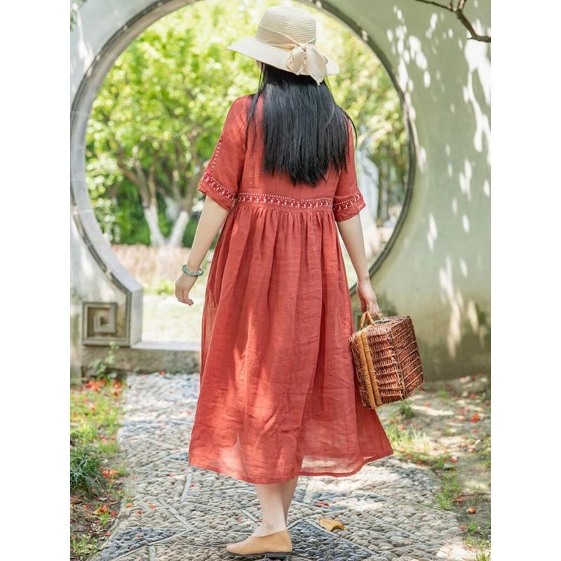 

Платье А Длинное платье с широким подолом M красный