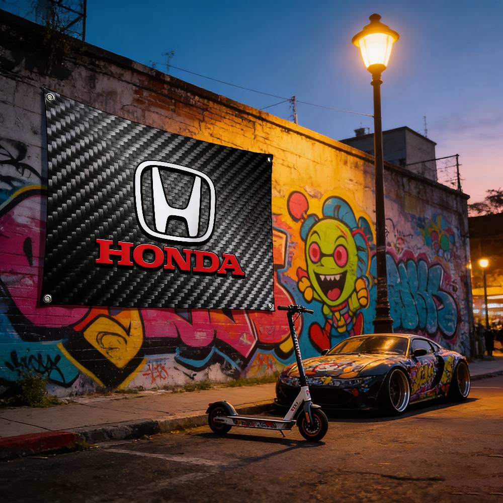 Motorcycle For HONDA Flag 120g Polyester Sublimation Print Durable Hanging Banner Home Decor Gift
