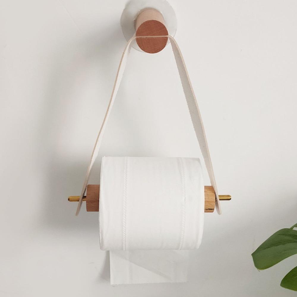 Wall Mounted Paper Towel Holders Rack Wooden Toilet Paper Holder Simple Paper Roll Holder  Bathroom