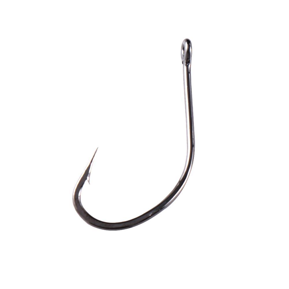 Lure Hooks Barbed Fishing Hooks Off-set Fishing Hook Flattened Sharped Fishhooks Big Long Shank