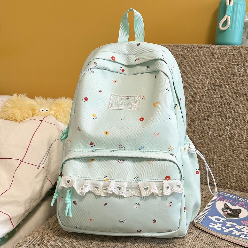 Schoolbag1011 Korean design sense lace student schoolbag cute polka dot versatile backpack new student lightweight backpack