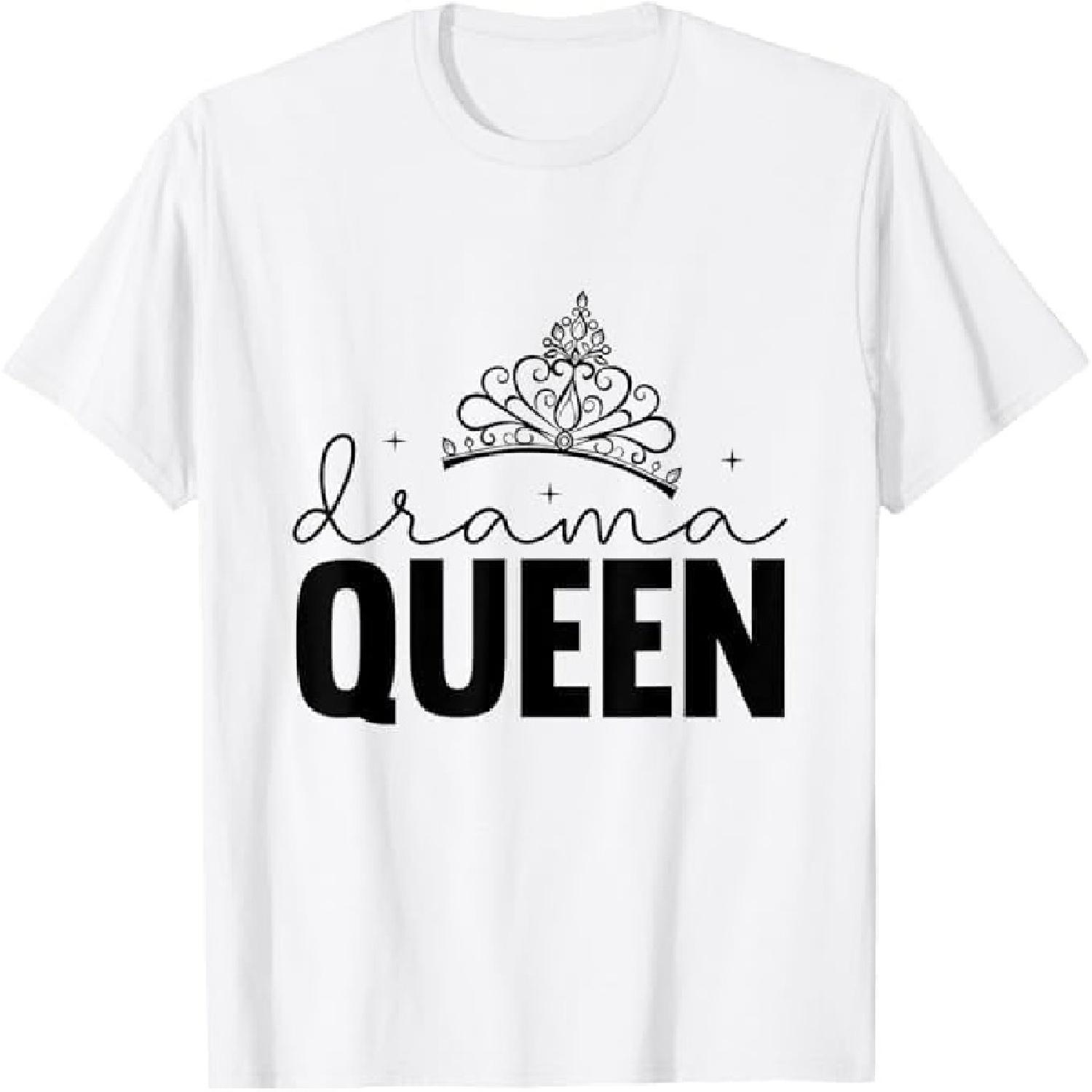 Корона Королевы Драмы Забавный Дизайн Одежда для Девочек Женщин Подарок Футболка TiuH Мужская Женская Майка Толстовка Худи Лонгслив 1225 Черный XXXXXL белый