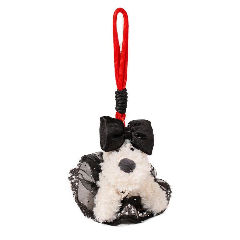 Trendy West Highland Terrier Skirt & Keychain: Small Dog Plush Doll Bag Charm Gift