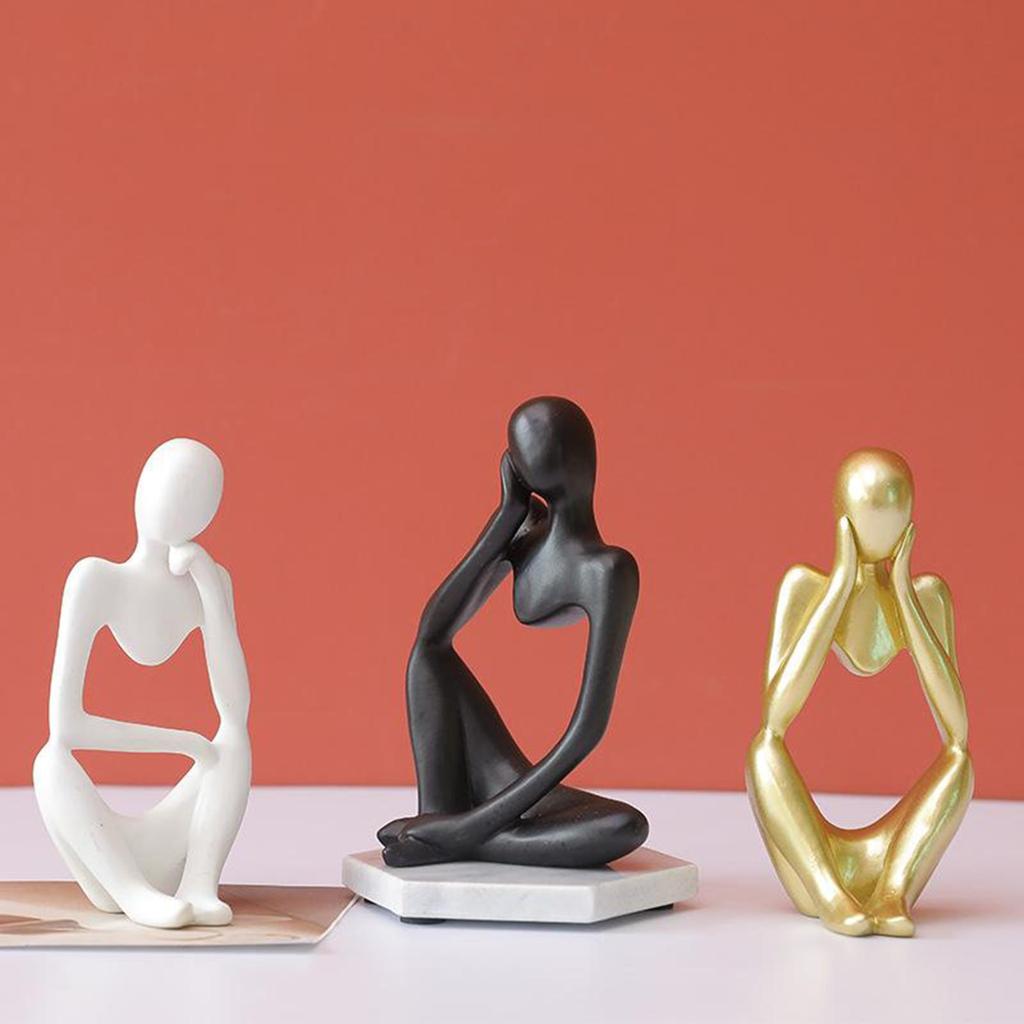Resin Thinker Sculpture Creative Home Figurine Birthday Gifts Hollow Statues