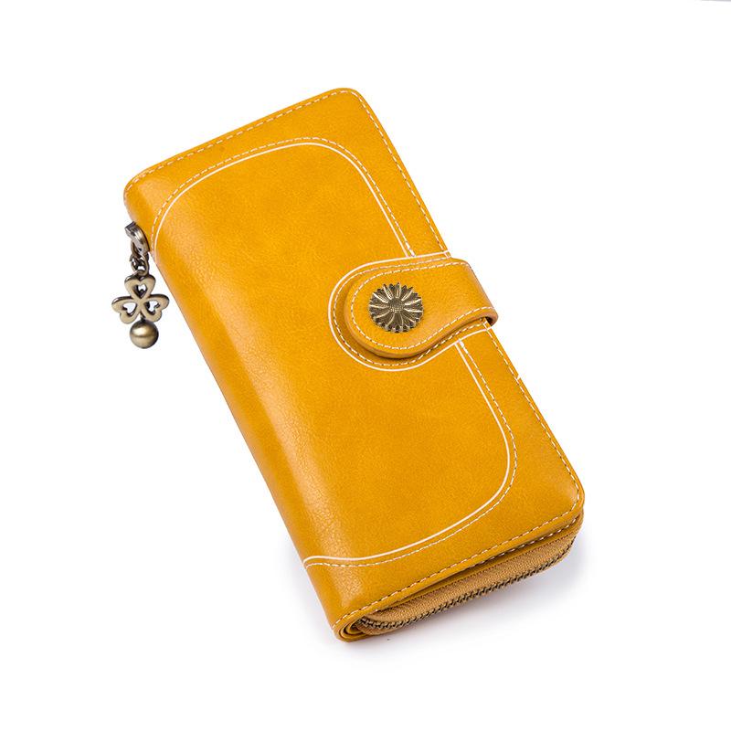 Frauen Brieftasche Vintage Kupplung Hohe Qualität Leder Weibliche Lange Brieftasche Retro Zipper Geldbörse Riemen Geldbörse