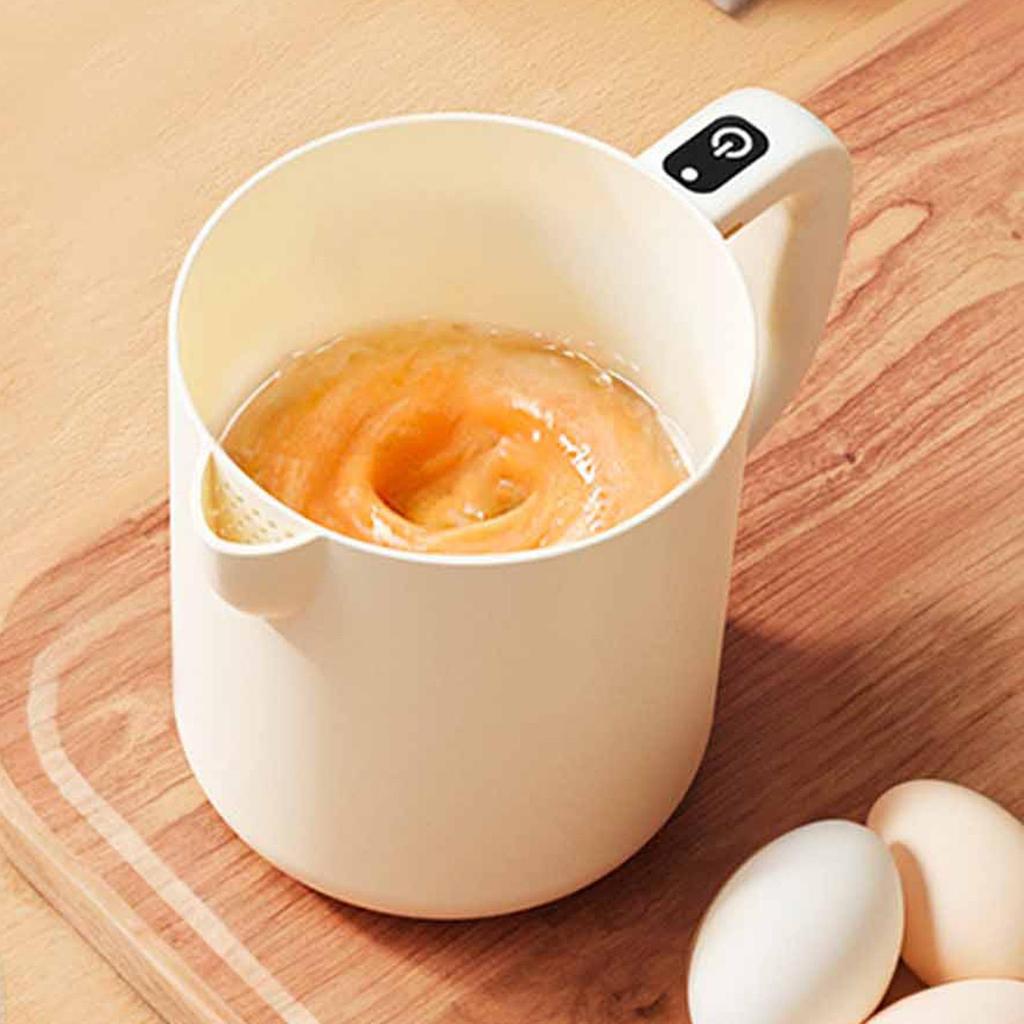 Batteur à œufs électrique sans fil portatif 2 en 1 Bol à laver le riz 1 L Mélangeur à œufs manuel pour restaurant Gadgets de cuisine à domicile