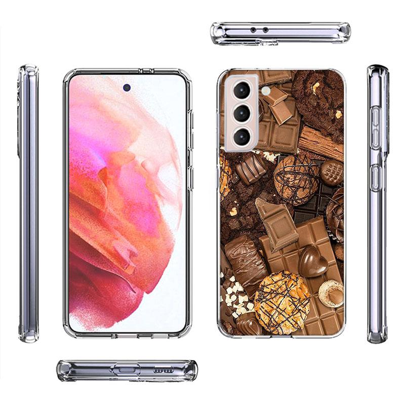 Soft Chocolate Truffles Phone Case For Samsung Galaxy S25 Edge S24 S23 FE S21 S20 S10 Plus S22 S26 Ultra Cover Clear Cases TPU C
