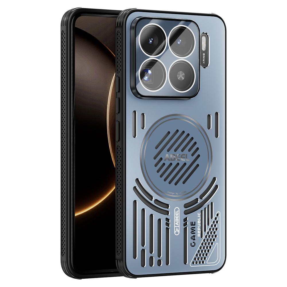 ABEEL For Xiaomi 15S Pro Magnetic Case Aluminium Alloy + PC + TPU Hollow Heat Dissipation Phone Cover