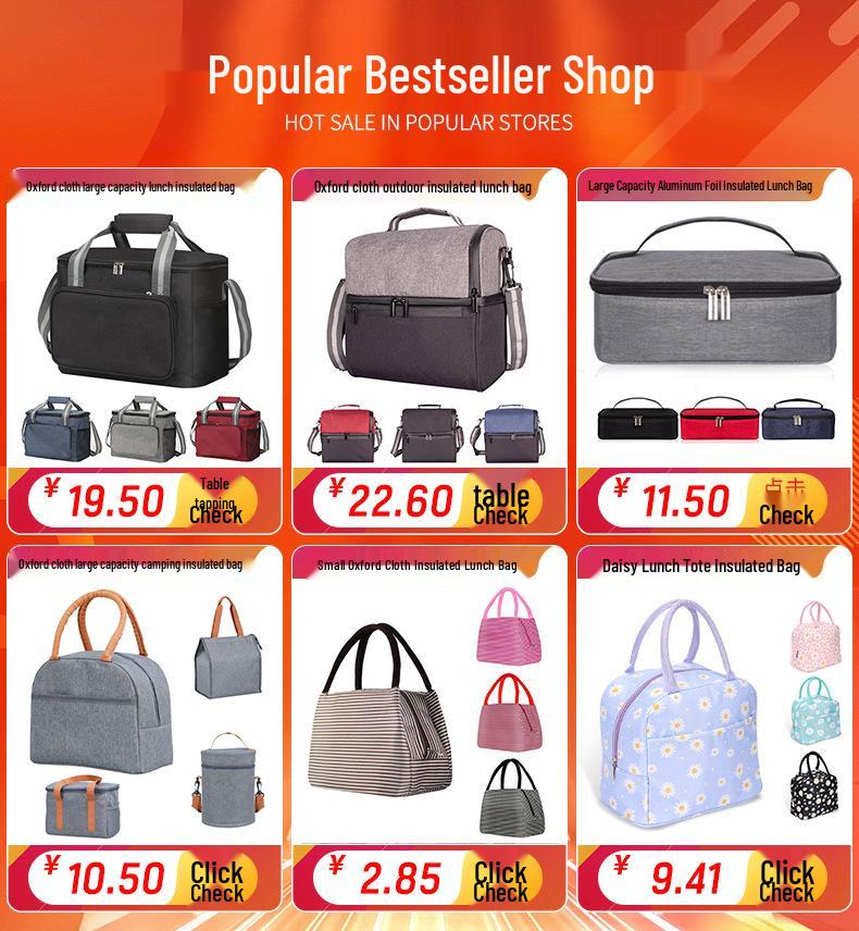 Insulated Portable Lunch Bag - Small Capacity, Unisex Design