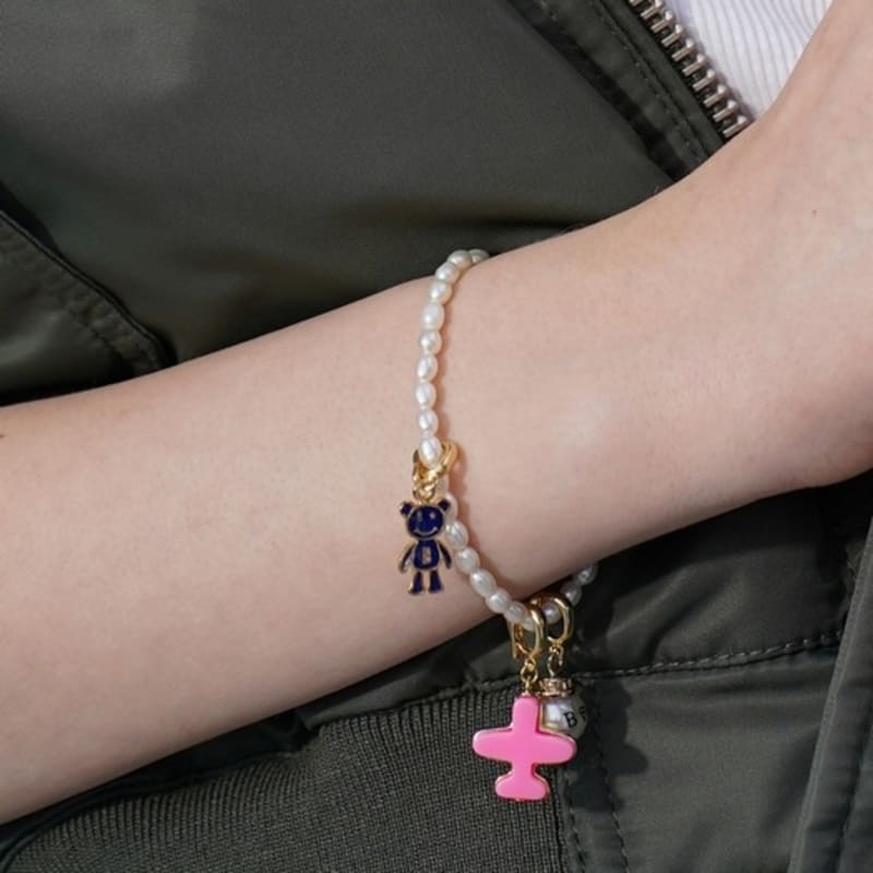 BONBEAU Breeze pear simple layered bracelet layered rice grain freshwater pearl bracelet 4mm 5mm