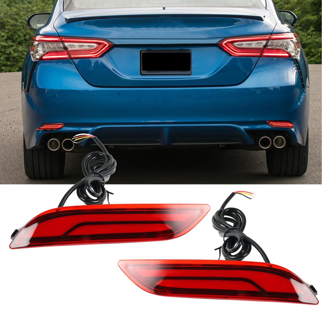 LED Bumper Reflector Lights For Toyota Camry 2018 2019 2020 2021 2022 2023 2025 Dynamic Turn Signal Rear Fog Tail Brake Lamp