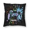 Gamer Controller Square Pillowcase Polyester Linen Velvet Creative Zip Decor Throw Pillow Case Home Cushion Cover