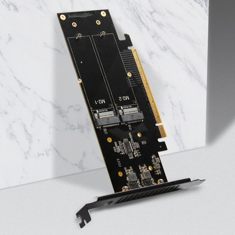 4 M.2 NVMe SSDs Expansion Adapter For PCIe 5.0 X16 Support Up To 4 Drive Large Storage Capacity And RAIDs Management
