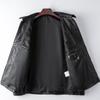 Herren Business Revers PU-Lederjacke Frühling Herbst Pendler Mantel