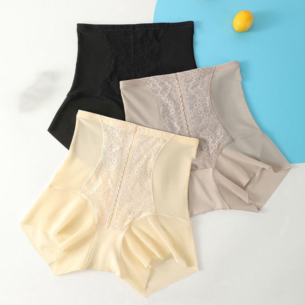 

High Waist Tummy Control Underwear Lace Flower Seamless Shapewear Slimming Shapewear Yoga XL тілесний