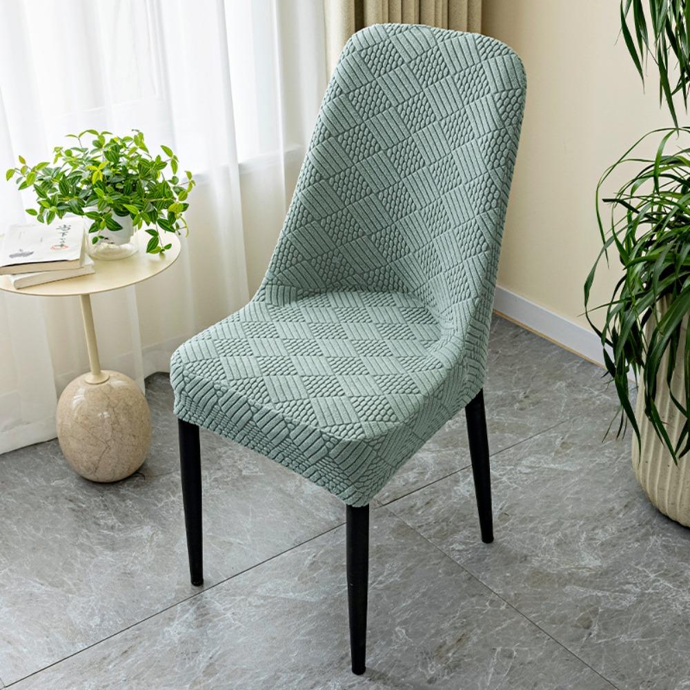 Elastic Half Round Dining Chair Cover Large Arc Universal Seat Back Cushion Set for Home Use