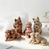 Stackable Puppy-Shaped Candle Silicone Mold DIY Teddy Bear Dog Plaster Ornament Mold