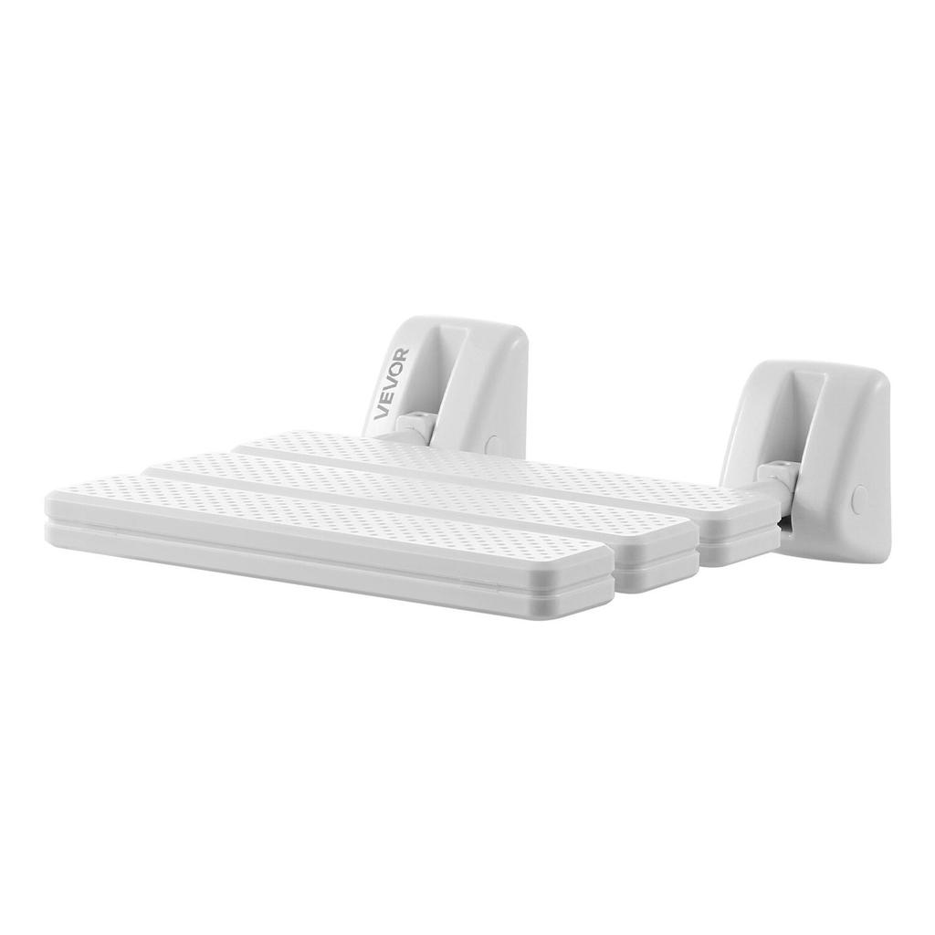 Foldable Shower Seat Wall Mounted, 317mm Folding Shower Bench, PP Fold-Down Bathroom Corridor Seat with Aluminum Alloy Frame for Adults Seniors, 100kg