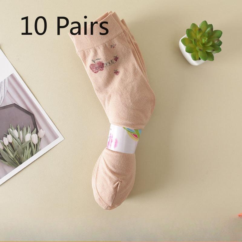 10 Pairs of Thin Short Stockings for Middle-aged and Elderly People, with Loose Joints, Anti-slip, Breathable and Anti-hooking, Followed By Stockings