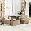 VidaXL Garden Lounge Set with Cushions 6 Pcs Beige Braided Resin 3268518