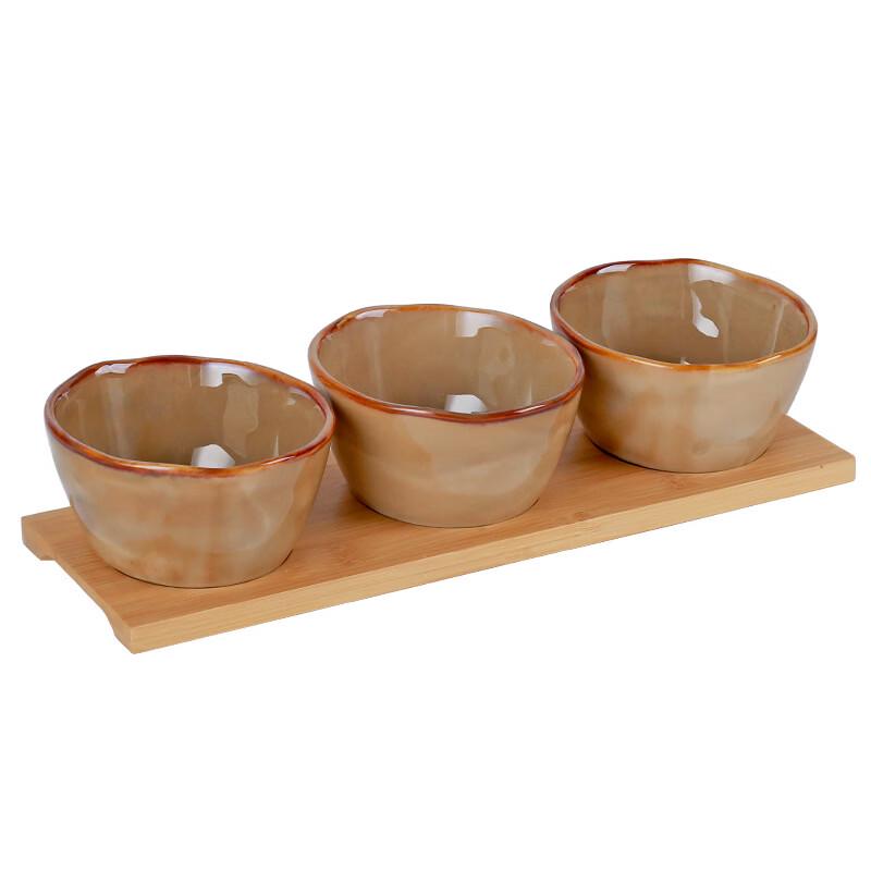 Cream Style PP Snack & Sauce Dish Set
