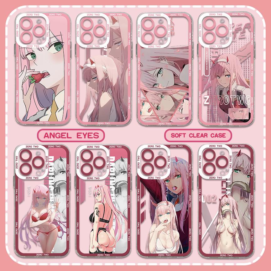 Zero Two Darg In the FranXX Anime Phone Case For iPhone 15 14 13 12 11 Mini Pro Max X XR XSMax 7 8 Plus SE Transparent Cover