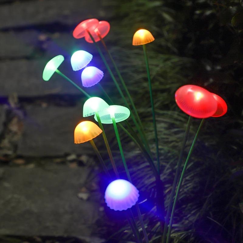 Mushroom Solar Lights LED Outdoor Waterproof Decorative Garden Jellyfish Sway Solar Lights for Yard Lawn Christmas Pathway Patio