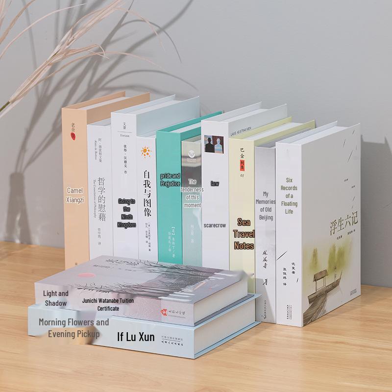 Nordic Minimalist Decorative Bookshelf Props for Modern Living Room and Wine Cabinet Display