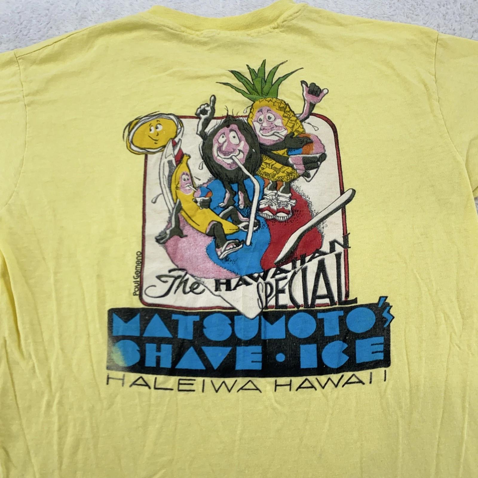 

Винтажная рубашка Matsumoto s Shave Ice Мужская Средний размер Гавайская Haleiwa Гавайи 90-е XL