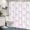 Pink Bows with Dots Shower Curtain - Romantic Whimsical Design, Polyester Fabric,12 Hooks,Fashion Theme Bathroom Decor