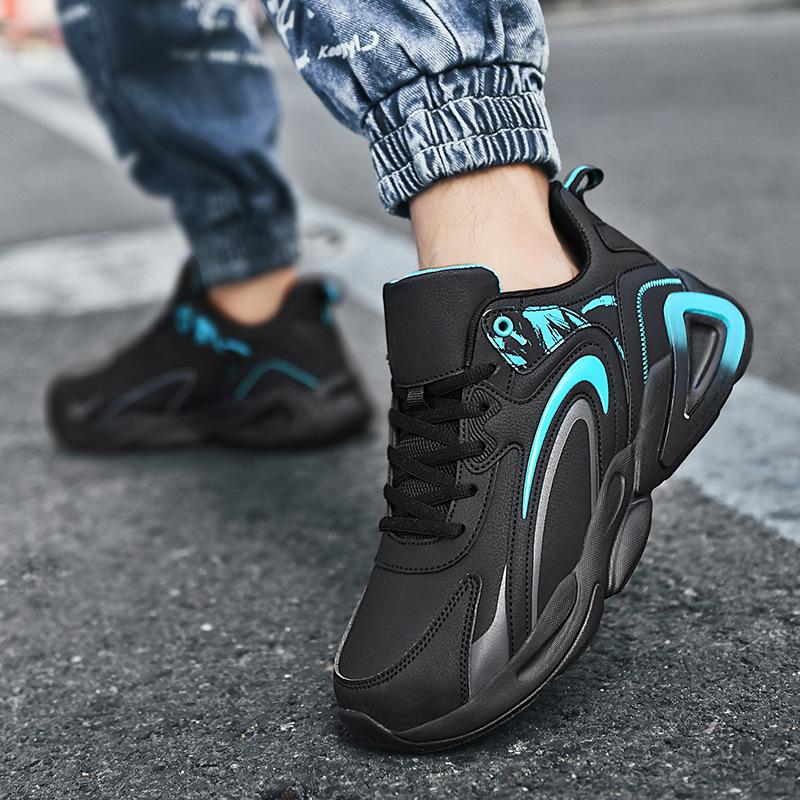 Men's sports shoes summer soft-soled breathable men's shoes full microfiber trend versatile heightening large size shoes running shoes