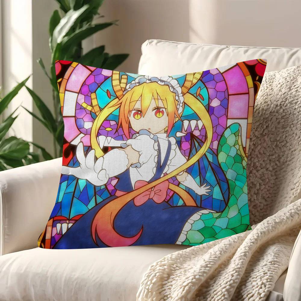 Anime Miss Kobayashi's Dragon Maid  Cushion Cover Inches Farmhouse Decor Home Throw Pillow Covers for Couch Decorations