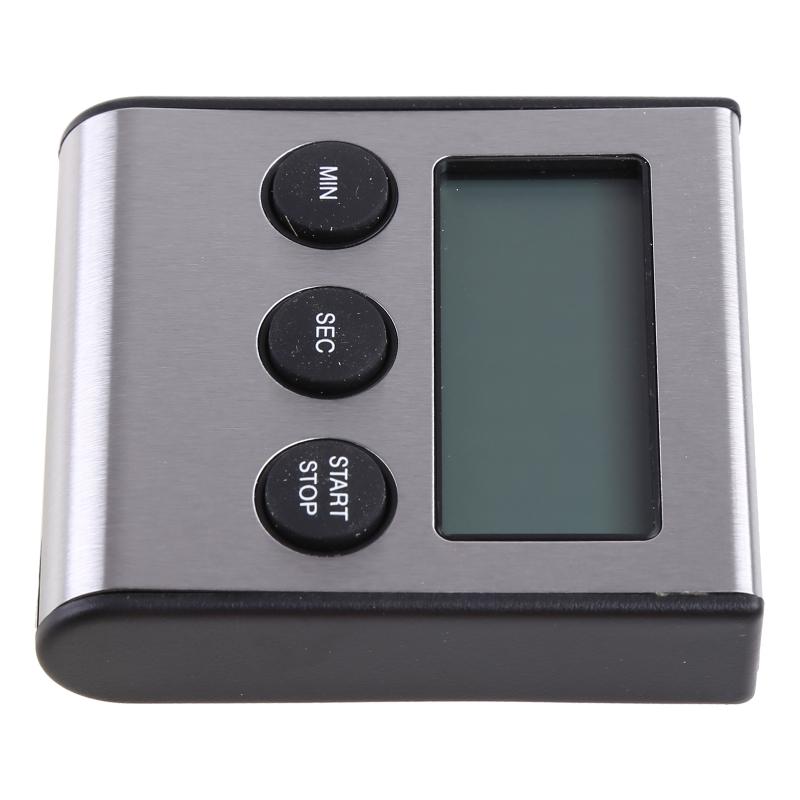 Eleganter digitaler Küchentimer Edelstahl Starker Magnetrücken Lauter Alarm Großes Display zum Kochen Lernen Sport