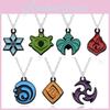 New Genshin Impact Elemental Vision Pendant Necklace Set Stylish Alloy Leaf Design
