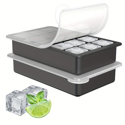 Silicone Ice Cube Tray with Lid Easy Release Ice Mold for Homemade Ice Cubes