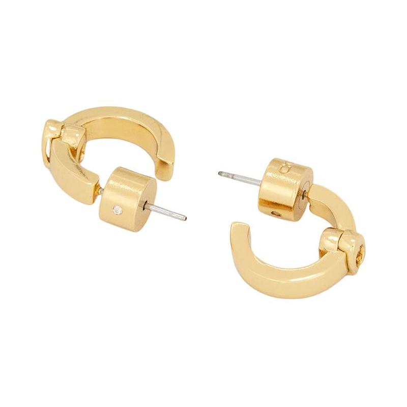 COACH Fashionable simple design brass earrings women's gold
