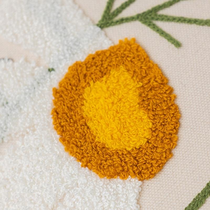 Pillowcase Floral Embroidery Cushion Case Features Vibrant Flower Patterns For Living Room Or Bedroom Decoration