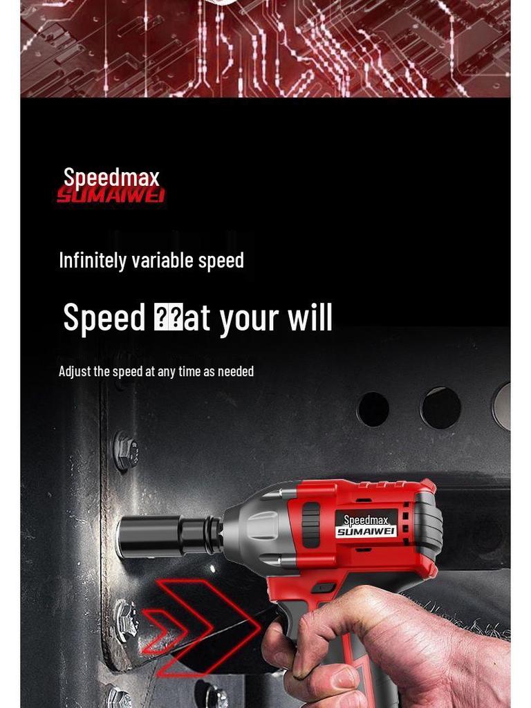 High Torque Rechargeable Brushless Electric Impact Wrench with Lithium Battery for Woodworking & Auto Repair