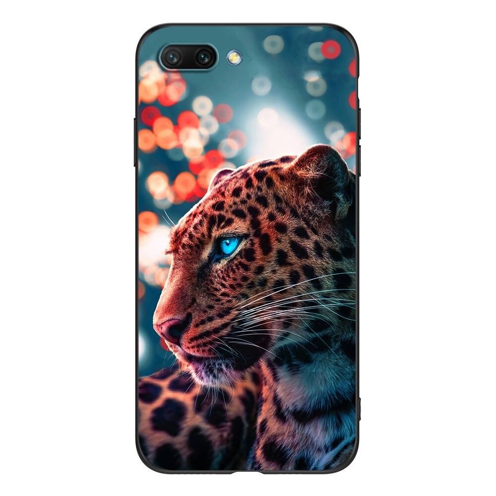 For Honor 10 Case Soft Silicon Phone Back Cover for Huawei Honor 10 Case Etui Coque Black Tpu Case Lion Wolf Tiger Dragon