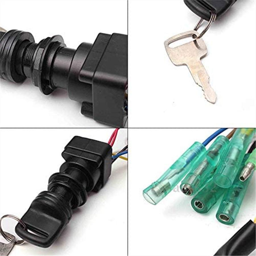 Ignition Key Switch For Yamaha Control Box 2 & 4 Stroke Outboard Push To Choke