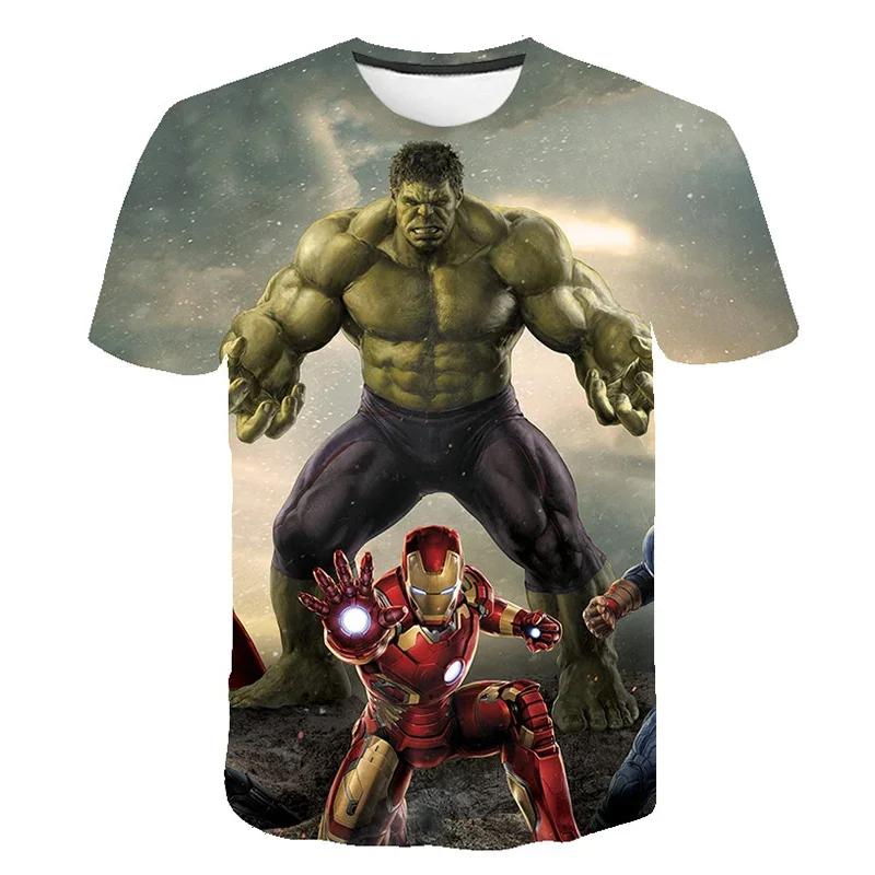 Marvel Superheld Hulk T-Shirt Jungenkleidung Kinder T-Shirt Spider-Junge Kinder Oberteil T-Shirt Sommer Kurzarm T-Shirt