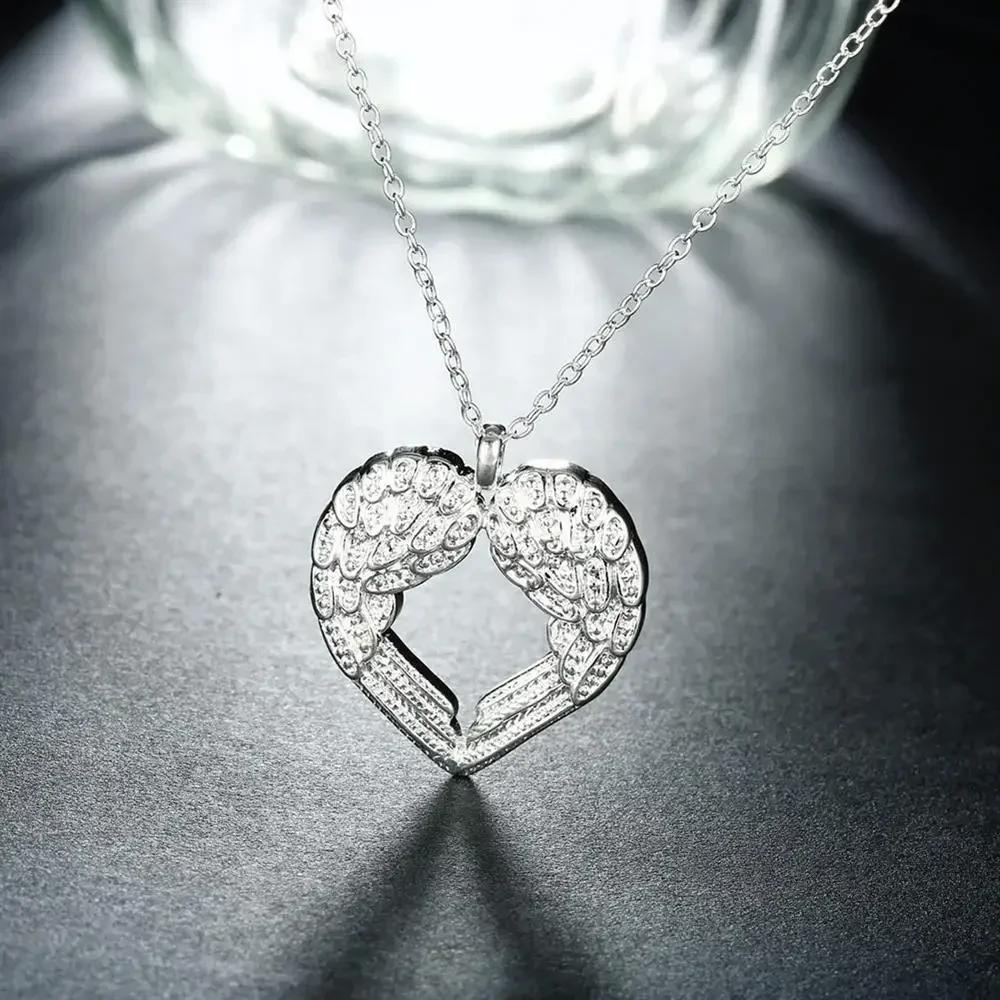 Angel wings heart Pendant   Copper Necklace For Women Popular s Christmas gift fashion party Wedding Jewelry